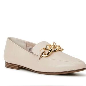 Steve Madden  Cream Loafers with Gold Accent